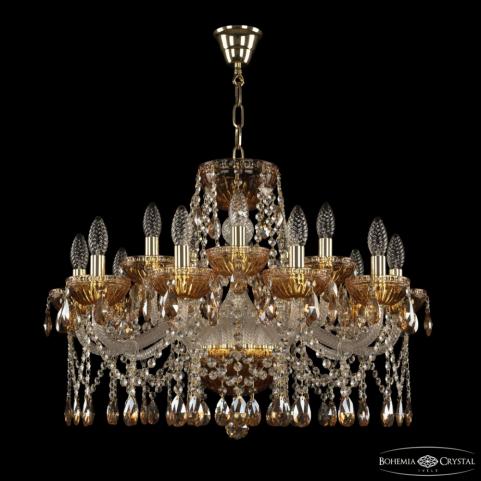 Люстра Bohemia Ivele Crystal 5413/10+5/240 G Amber/M-1G K721