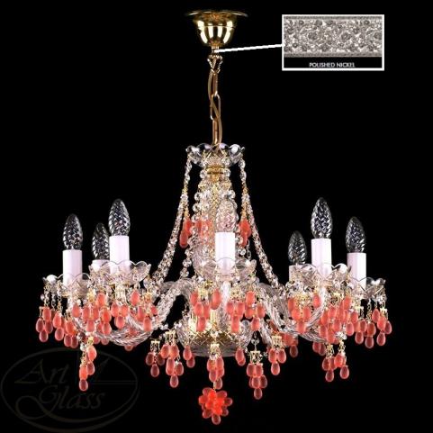 Люстра Art Glass GIZELA IX. VINO ROZALIN nickel