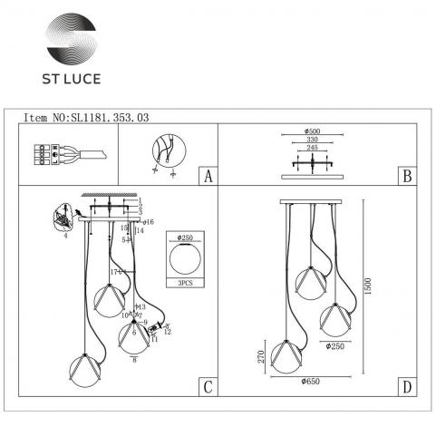 ST Luce Подвесной светильник ST-Luce Acerra SL1181.353.03