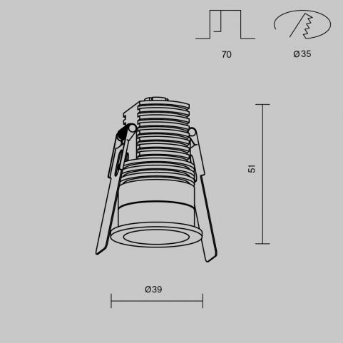 Точечный светильник Maytoni Technical Downlight 4000K Mini DL059-7W4K-BS